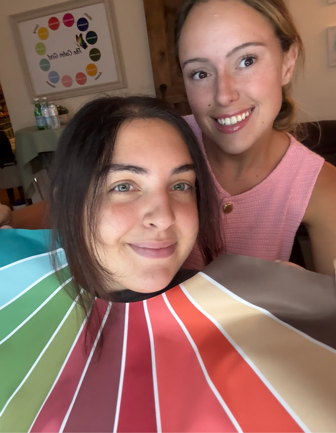 Paige McPartland, Miami Beach color analyst, celebrating with satisfied client after professional seasonal color analysis session