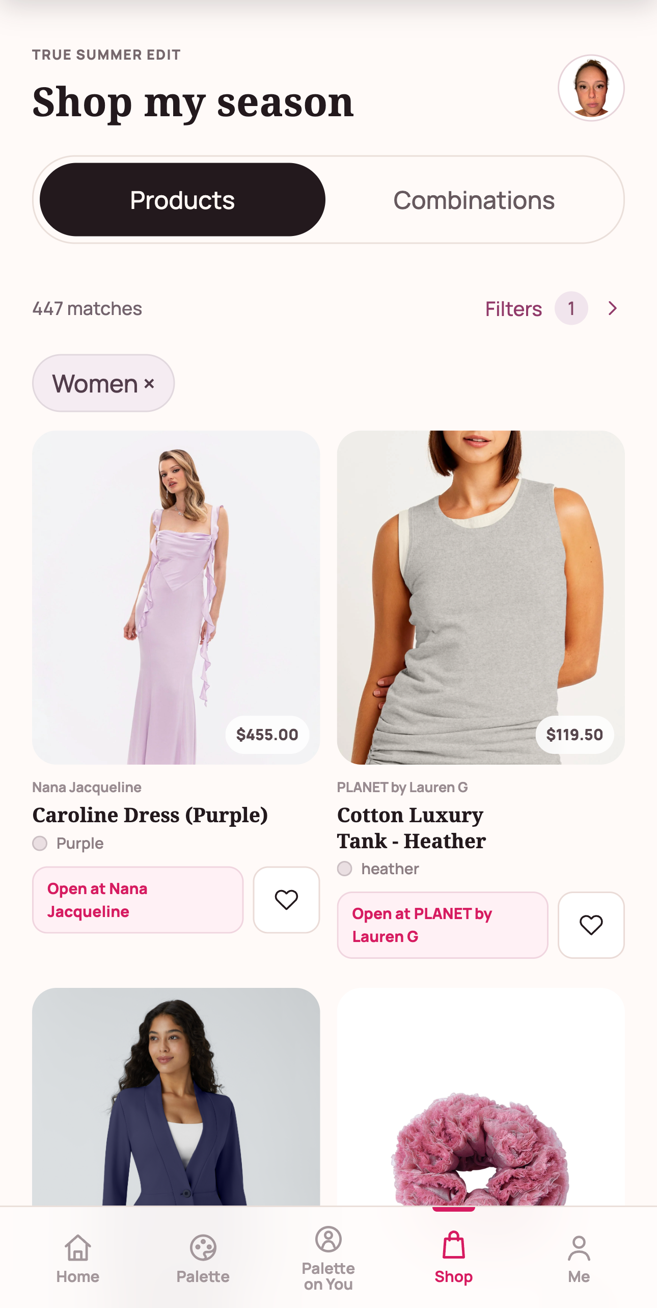 Season-matched clothing in Paige’s True Summer Shop
