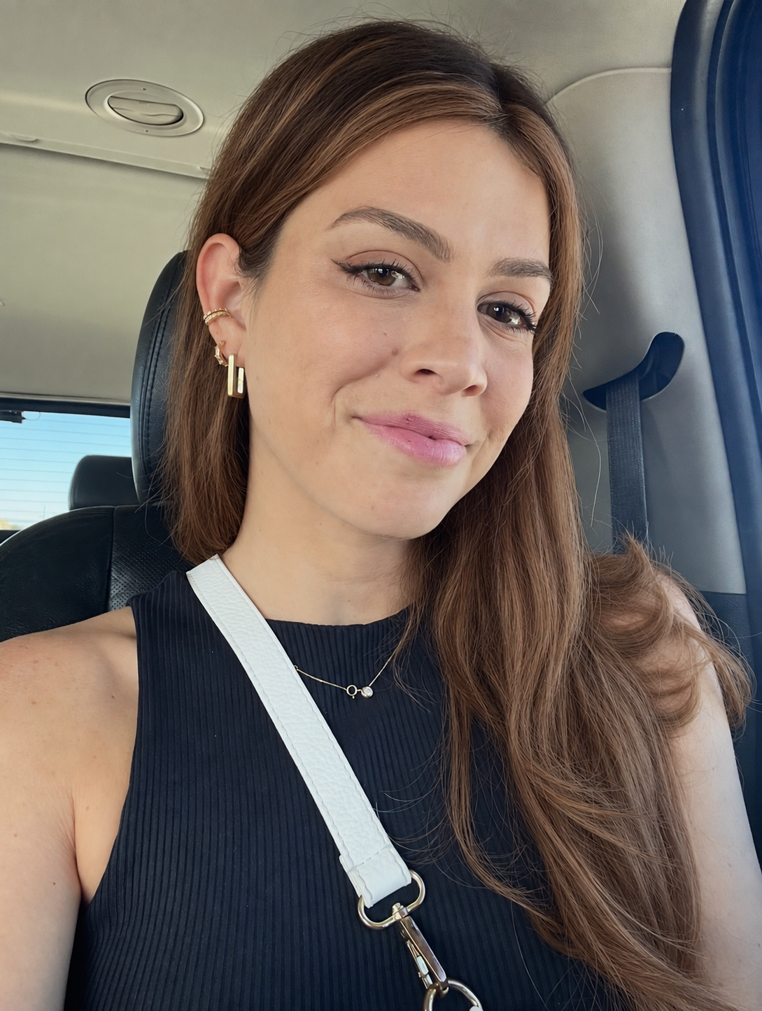 Paula’s hair digitally edited to preview a warm brunette